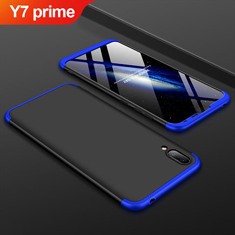 Huawei Y7 Prime (2019)用ハードケース プラスチック 質感もマット 前面と背面 360度 フルカバー ファーウェイ ネイビー・ブラック