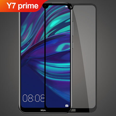 Huawei Y7 Prime (2019)用強化ガラス フル液晶保護フィルム ファーウェイ ブラック