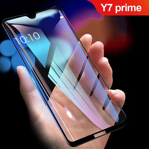 Huawei Y7 Prime (2019)用強化ガラス フル液晶保護フィルム F03 ファーウェイ ブラック