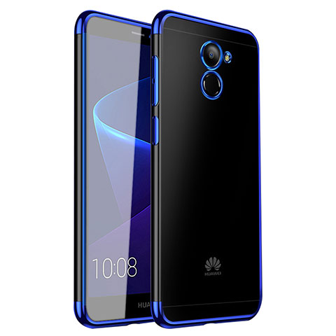 Huawei Y7 Prime用極薄ソフトケース シリコンケース 耐衝撃 全面保護 クリア透明 H01 ファーウェイ ネイビー