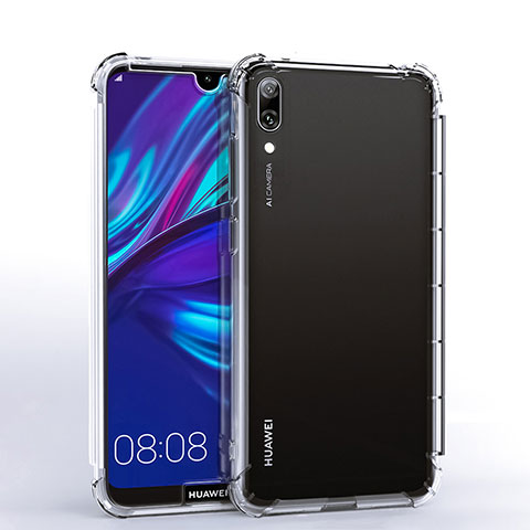 Huawei Y7 Pro (2019)用極薄ソフトケース シリコンケース 耐衝撃 全面保護 クリア透明 H02 ファーウェイ クリア