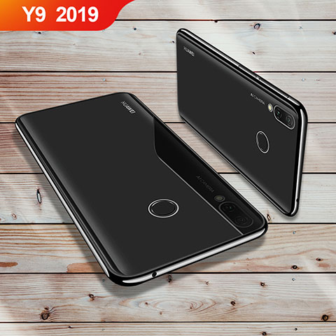 Huawei Y9 (2019)用極薄ソフトケース シリコンケース 耐衝撃 全面保護 クリア透明 H02 ファーウェイ ブラック