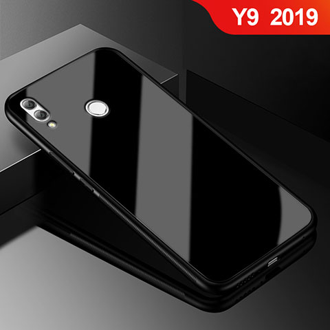 Huawei Y9 (2019)用ハイブリットバンパーケース プラスチック 鏡面 カバー ファーウェイ ブラック