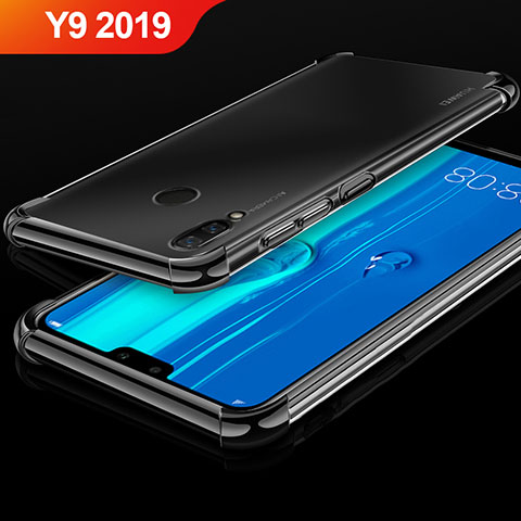 Huawei Y9 (2019)用極薄ソフトケース シリコンケース 耐衝撃 全面保護 クリア透明 H03 ファーウェイ ブラック