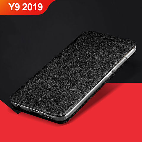 Huawei Y9 (2019)用手帳型 レザーケース スタンド カバー L01 ファーウェイ ブラック