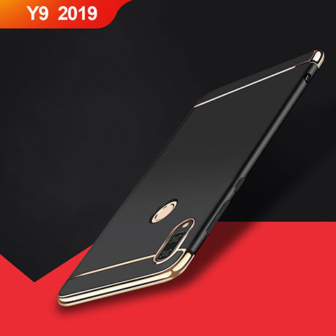 Huawei Y9 (2019)用ケース 高級感 手触り良い メタル兼プラスチック バンパー M01 ファーウェイ ブラック
