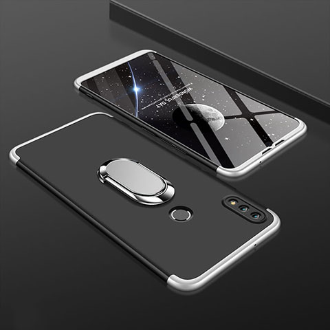 Huawei Y9 (2019)用ハードケース プラスチック 質感もマット 前面と背面 360度 フルカバー アンド指輪 ファーウェイ シルバー
