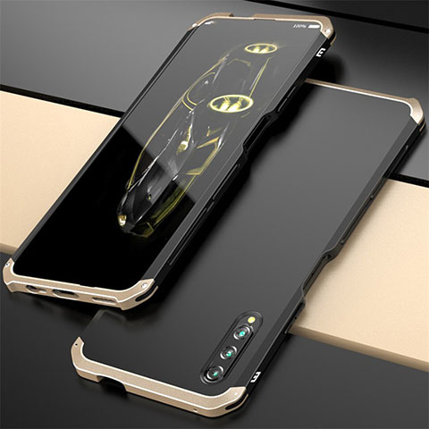 Huawei Y9s用ケース 高級感 手触り良い アルミメタル 製の金属製 カバー ファーウェイ ゴールド・ブラック