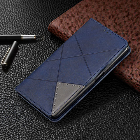 LG G8 ThinQ用手帳型 レザーケース スタンド カバー LG ネイビー