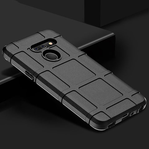 LG G8 ThinQ用360度 フルカバー極薄ソフトケース シリコンケース 耐衝撃 全面保護 バンパー LG ブラック