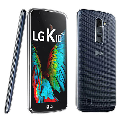 LG K10用極薄ソフトケース シリコンケース 耐衝撃 全面保護 クリア透明 LG クリア