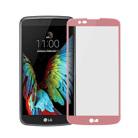 LG K7用強化ガラス フル液晶保護フィルム LG ピンク