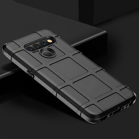LG V50 ThinQ 5G用360度 フルカバー極薄ソフトケース シリコンケース 耐衝撃 全面保護 バンパー LG ブラック
