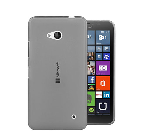 Microsoft Lumia 640用極薄ソフトケース シリコンケース 耐衝撃 全面保護 クリア透明 Microsoft グレー