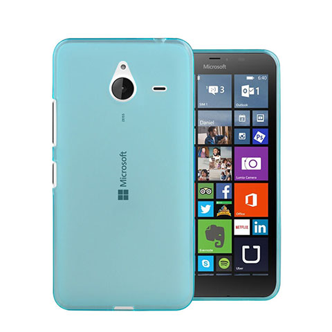 Microsoft Lumia 640 XL Lte用極薄ソフトケース シリコンケース 耐衝撃 全面保護 クリア透明 Microsoft ネイビー