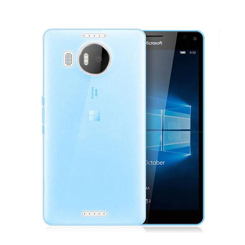 Microsoft Lumia 950 XL用極薄ソフトケース シリコンケース 耐衝撃 全面保護 クリア透明 Microsoft ネイビー
