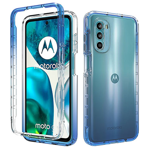 Motorola Moto Edge (2022) 5G用前面と背面 360度 フルカバー 極薄ソフトケース シリコンケース 耐衝撃 全面保護 バンパー 勾配色 透明 モトローラ ネイビー