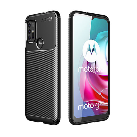 Motorola Moto G30用シリコンケース ソフトタッチラバー ツイル カバー モトローラ ブラック