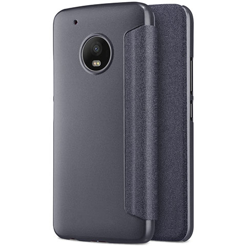 Motorola Moto G5 Plus用手帳型 レザーケース スタンド モトローラ ブラック