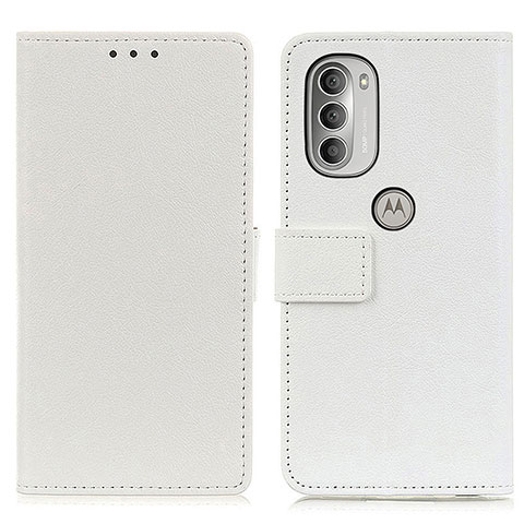Motorola Moto G51 5G用手帳型 レザーケース スタンド カバー M08L モトローラ ホワイト