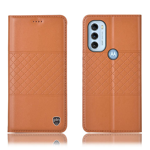 Motorola Moto G71 5G用手帳型 レザーケース スタンド カバー H11P モトローラ オレンジ