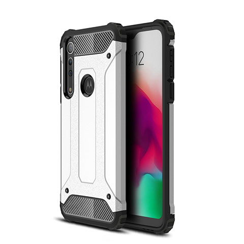 Motorola Moto G8 Play用ハイブリットバンパーケース プラスチック 兼シリコーン カバー モトローラ シルバー