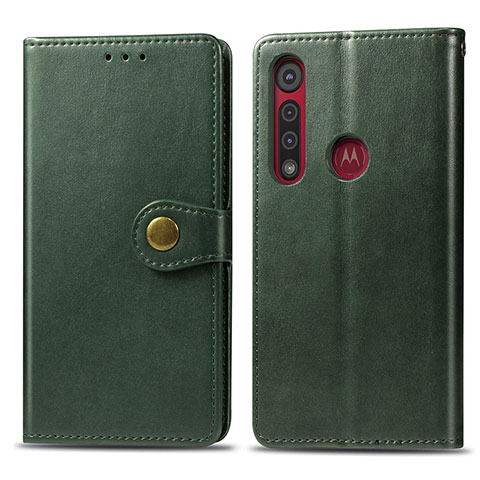 Motorola Moto G8 Play用手帳型 レザーケース スタンド カバー L02 モトローラ グリーン