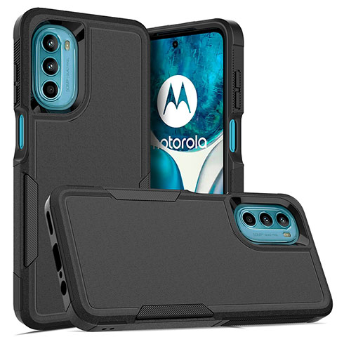 Motorola Moto G82 5G用ハイブリットバンパーケース プラスチック 兼シリコーン カバー 前面と背面 360度 フル MQ1 モトローラ ブラック