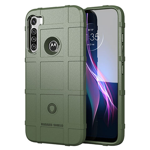 Motorola Moto One Fusion Plus用360度 フルカバー極薄ソフトケース シリコンケース 耐衝撃 全面保護 バンパー S01 モトローラ グリーン