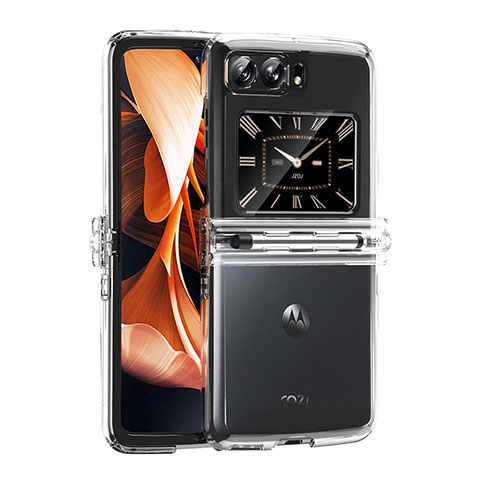 Motorola Moto RAZR (2022) 5G用ハードケース プラスチック 質感もマット カバー P01 モトローラ クリア