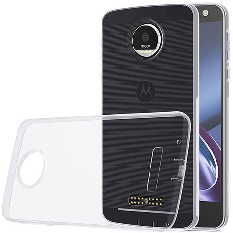 Motorola Moto Z Play用極薄ソフトケース シリコンケース 耐衝撃 全面保護 クリア透明 モトローラ クリア