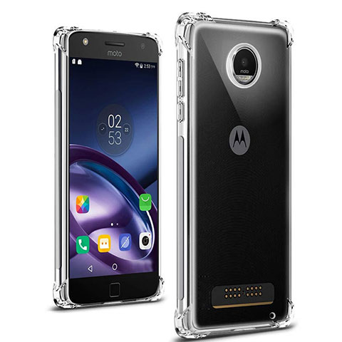 Motorola Moto Z Play用極薄ソフトケース シリコンケース 耐衝撃 全面保護 クリア透明 T02 モトローラ クリア