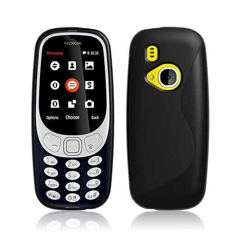 Nokia 3310 (2017)用ソフトケース S ライン クリア透明 ノキア ブラック