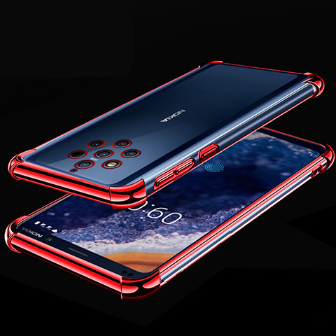 Nokia 9 PureView用極薄ソフトケース シリコンケース 耐衝撃 全面保護 クリア透明 H01 ノキア レッド