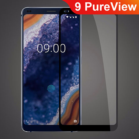 Nokia 9 PureView用強化ガラス フル液晶保護フィルム ノキア ブラック