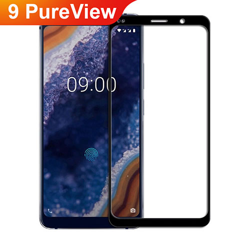 Nokia 9 PureView用強化ガラス フル液晶保護フィルム F02 ノキア ブラック