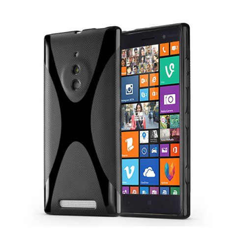 Nokia Lumia 830用ソフトケース X ライン ノキア ブラック