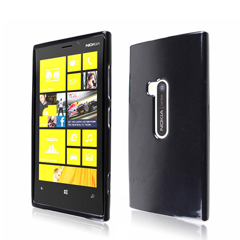 Nokia Lumia 920用シリコンケース ソフトタッチラバー ノキア ブラック