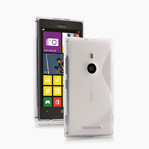 Nokia Lumia 925用ソフトケース S ライン クリア透明 ノキア ホワイト
