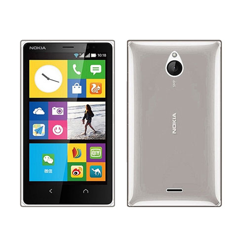 Nokia X2 Dual Sim用極薄ソフトケース シリコンケース 耐衝撃 全面保護 クリア透明 ノキア グレー
