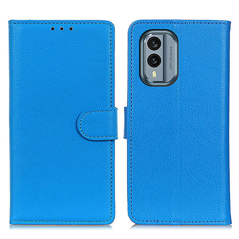 Nokia X30 5G用手帳型 レザーケース スタンド カバー A03D ノキア ブルー