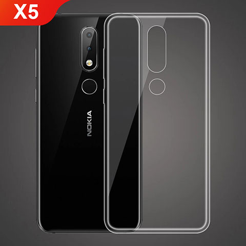 Nokia X5用極薄ソフトケース シリコンケース 耐衝撃 全面保護 クリア透明 T02 ノキア クリア