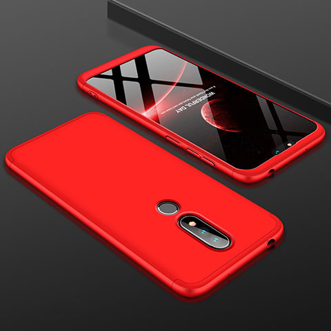 Nokia X6用ハードケース プラスチック 質感もマット 前面と背面 360度 フルカバー P01 ノキア レッド