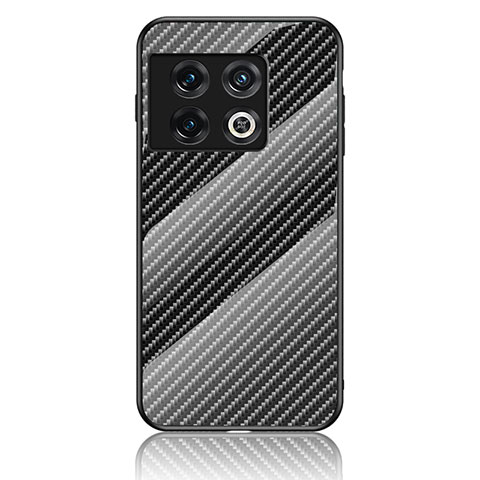 OnePlus 10 Pro 5G用ハイブリットバンパーケース プラスチック 鏡面 虹 グラデーション 勾配色 カバー LS2 OnePlus ブラック