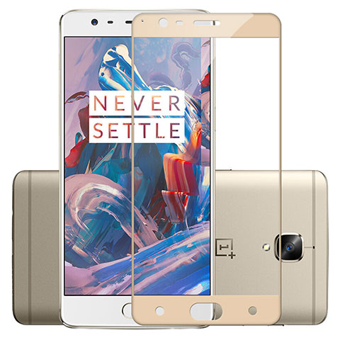 OnePlus 3T用強化ガラス フル液晶保護フィルム OnePlus ゴールド