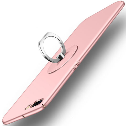 OnePlus 5用ハードケース プラスチック 質感もマット アンド指輪 OnePlus ローズゴールド