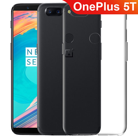 OnePlus 5T A5010用極薄ソフトケース シリコンケース 耐衝撃 全面保護 クリア透明 T06 OnePlus クリア