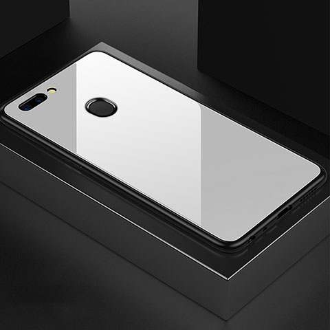 OnePlus 5T A5010用ハイブリットバンパーケース プラスチック 鏡面 カバー OnePlus ホワイト