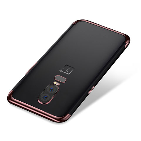 OnePlus 6用極薄ソフトケース シリコンケース 耐衝撃 全面保護 クリア透明 H01 OnePlus ローズゴールド