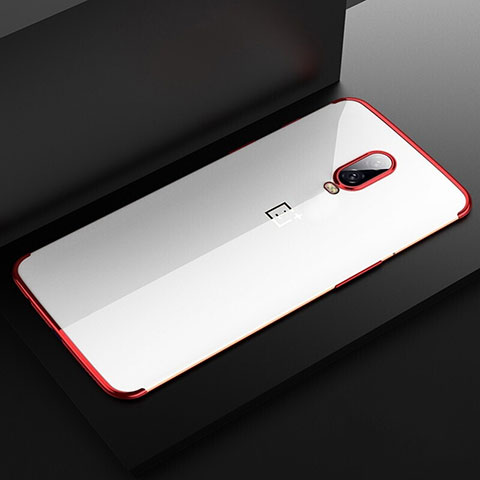 OnePlus 6T用極薄ソフトケース シリコンケース 耐衝撃 全面保護 クリア透明 H03 OnePlus レッド